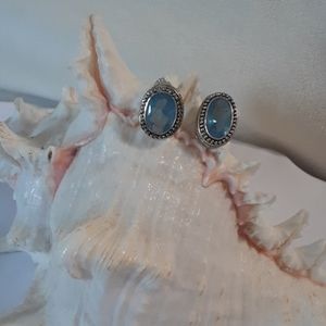 Aquamarine and silver earrings